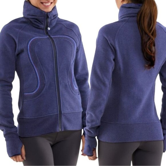 Lululemon Cuddle Up Jacket Size 2 Heathered Blue - Picture 1 of 15